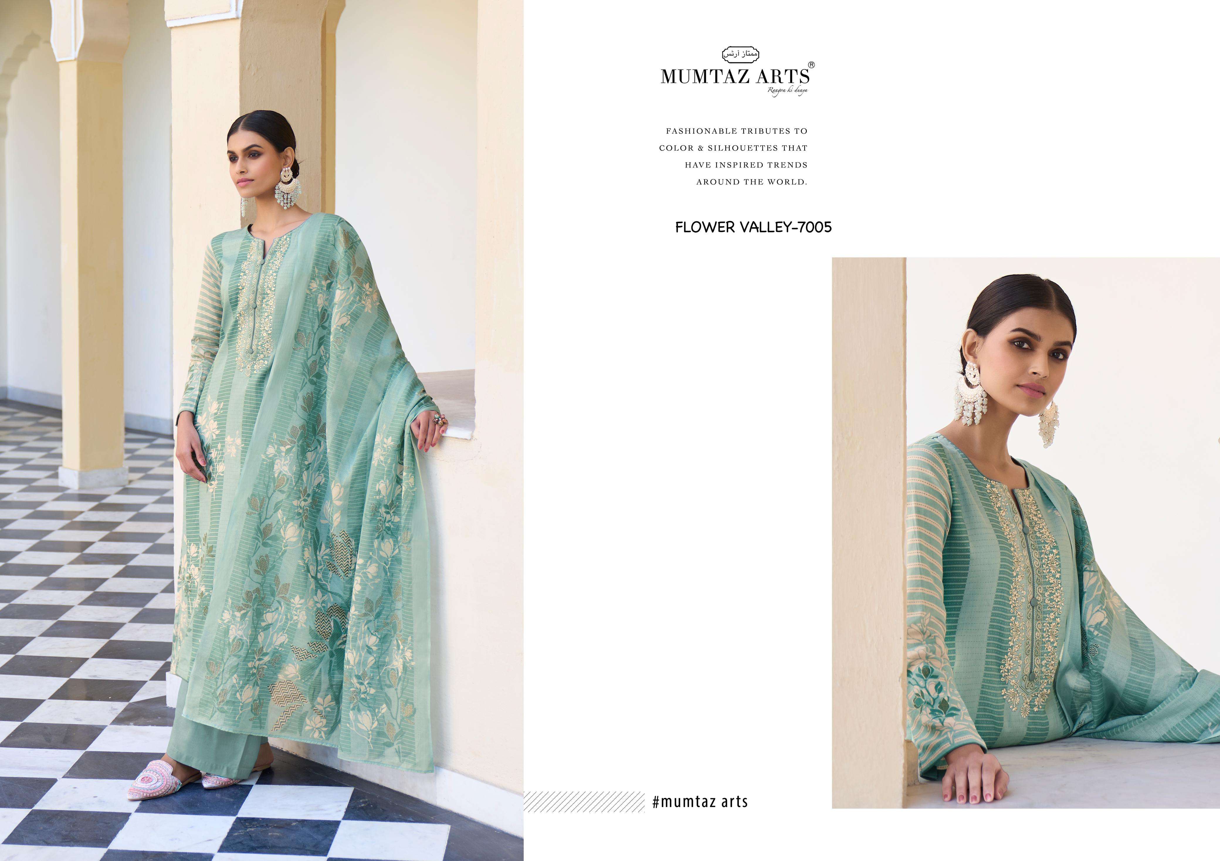 mumtaz art flower vally jam satin decent look salwar suit catalog