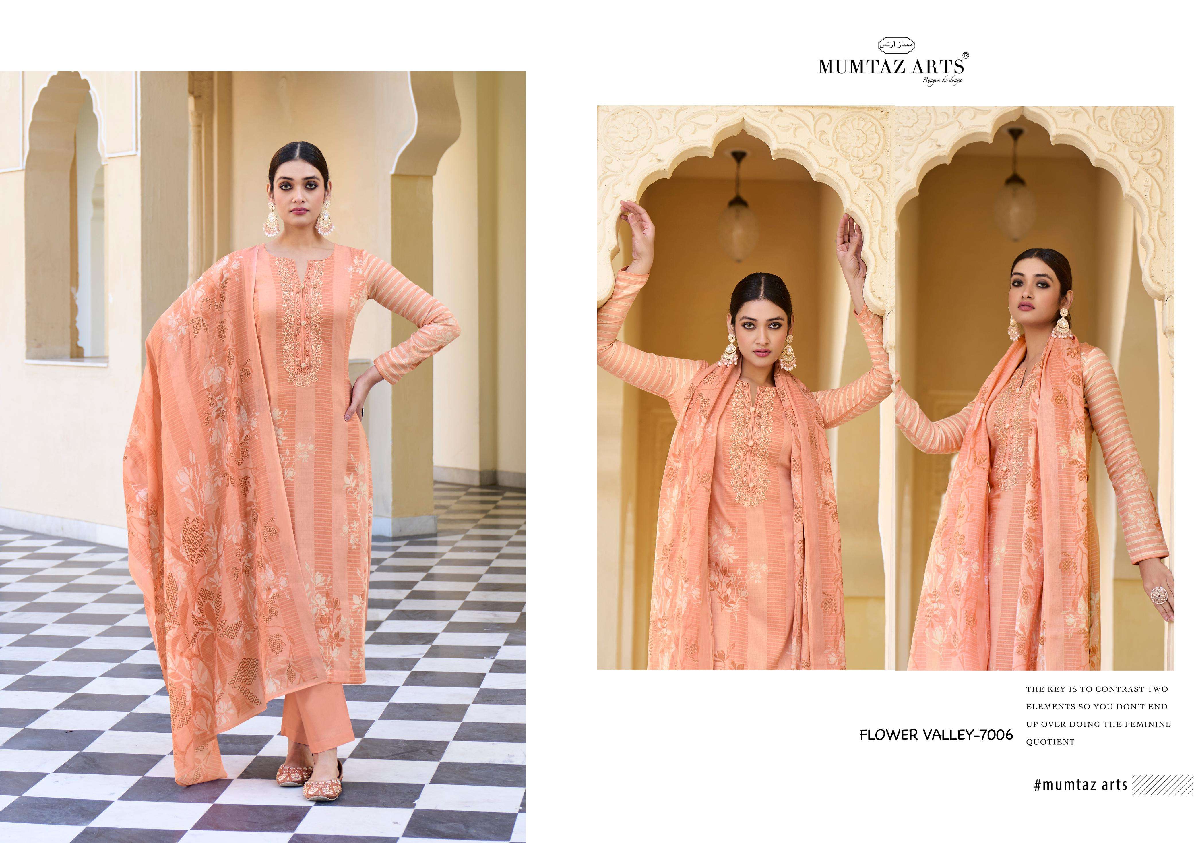 mumtaz art flower vally jam satin decent look salwar suit catalog