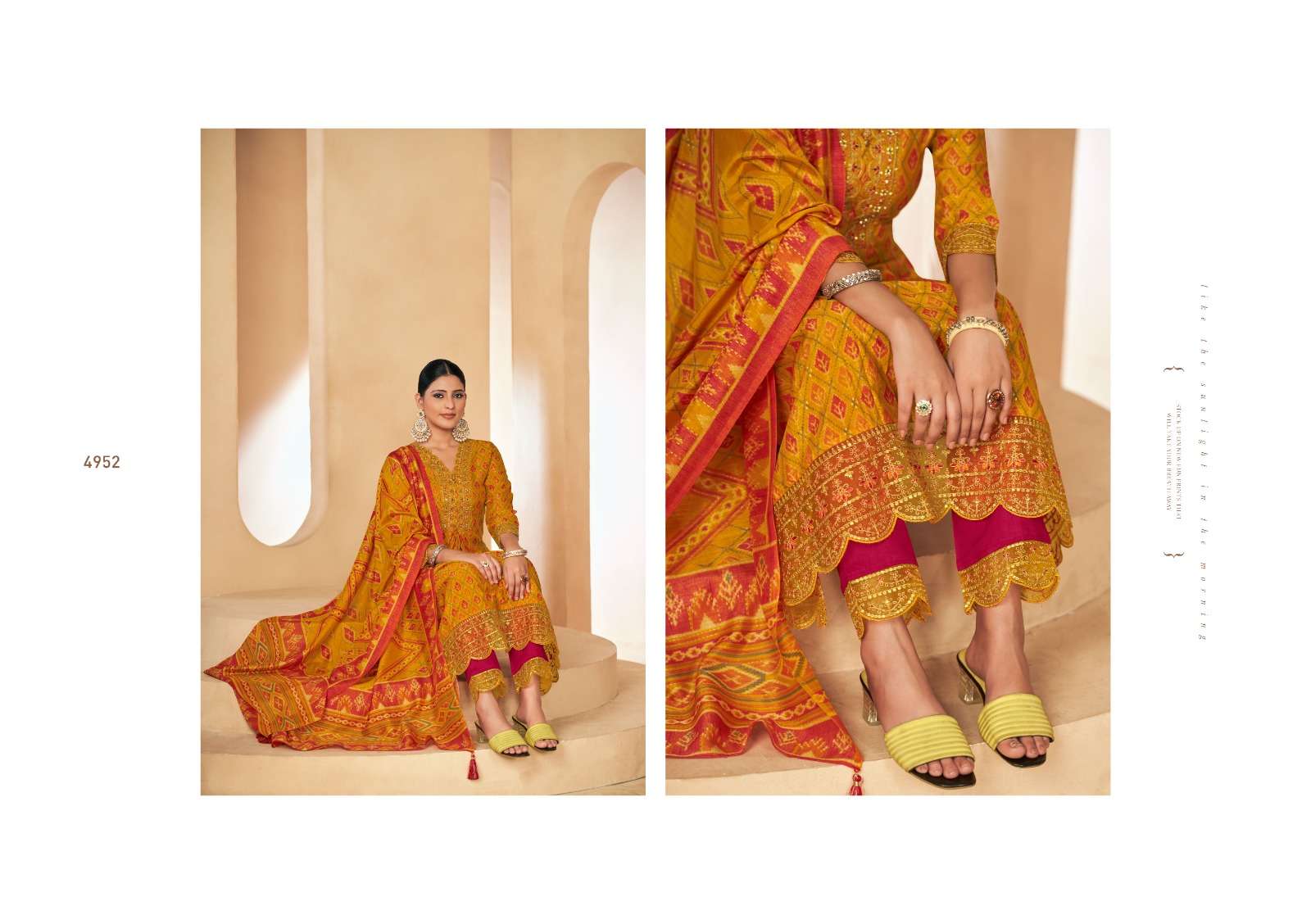 rangoon rashmika silk exclusive print top bottom with dupatta catalog