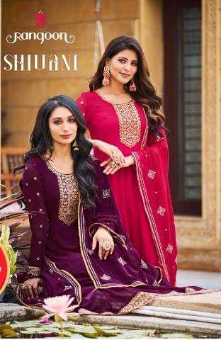 rangoon shivani silk regal look top bottom with dupatta catalog