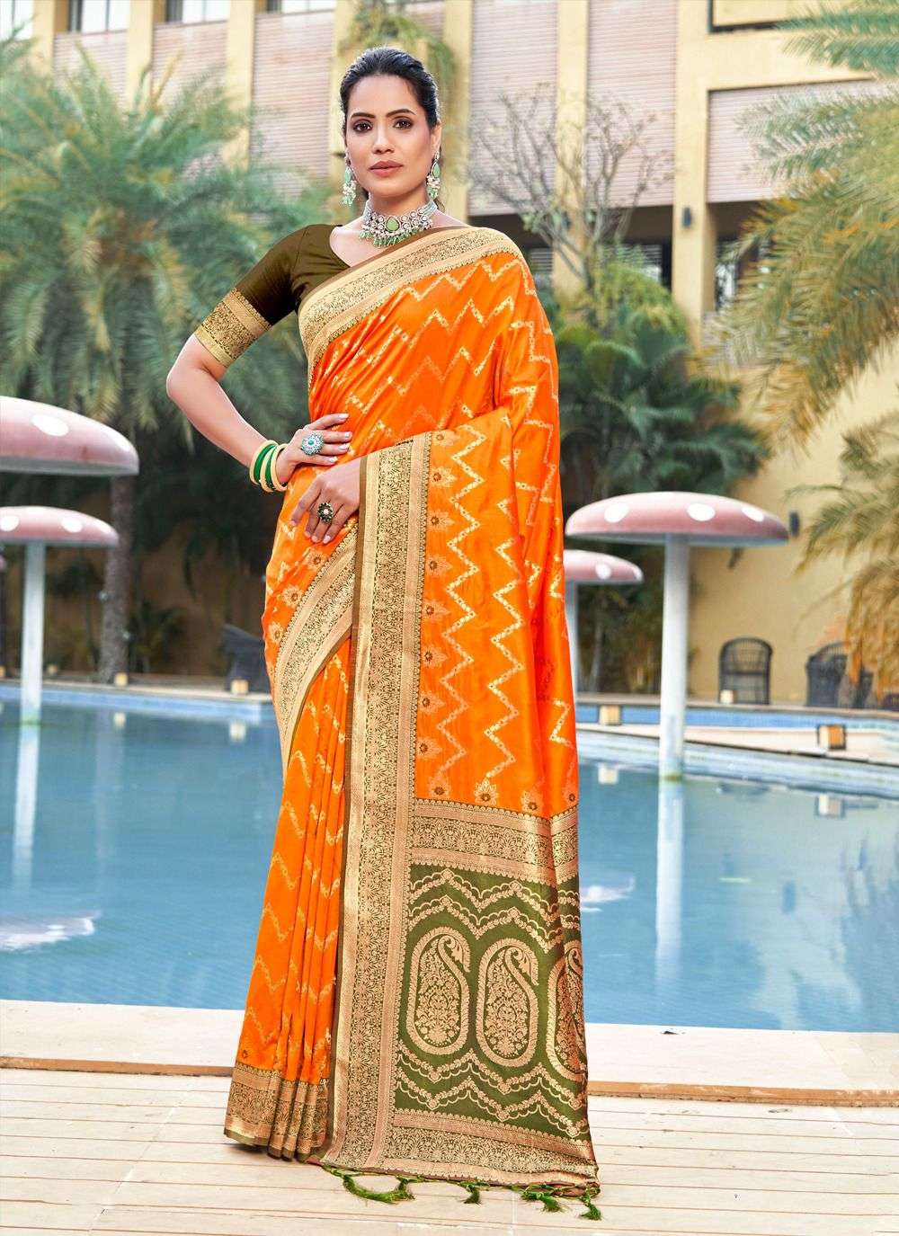 sangam prints Armaan Silk banarsi silk regal look saree catalog