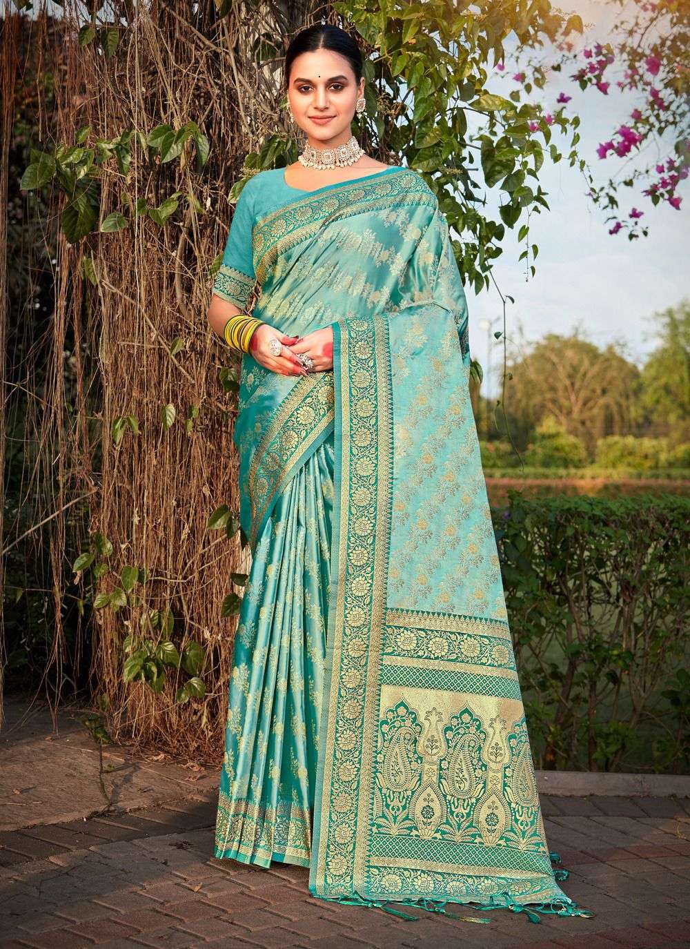 sangam prints shiv gouri satin silk  regal look saree catalog