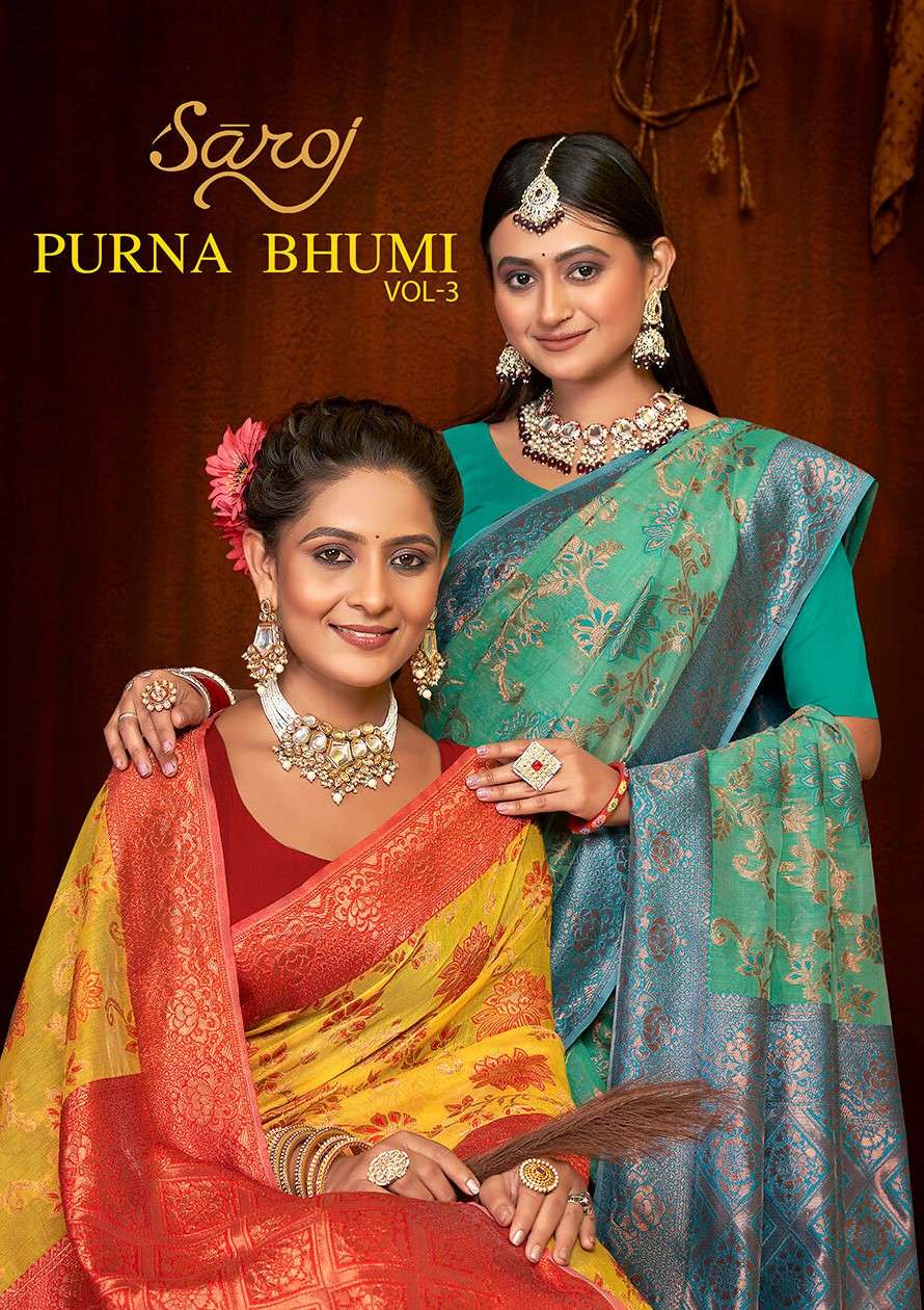 saroj saree Purnabhumi Vol 3 soft cotton attractive look saree catalog