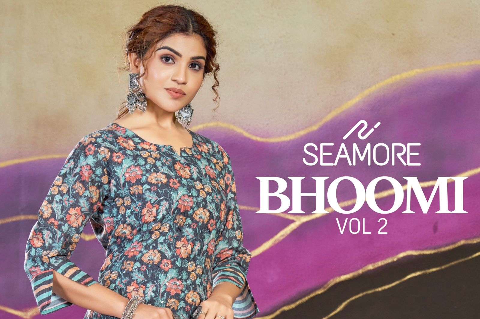 seamore bhoomi vol 2 sku 3034 to 3041 poly cotton elegant kurti catalog