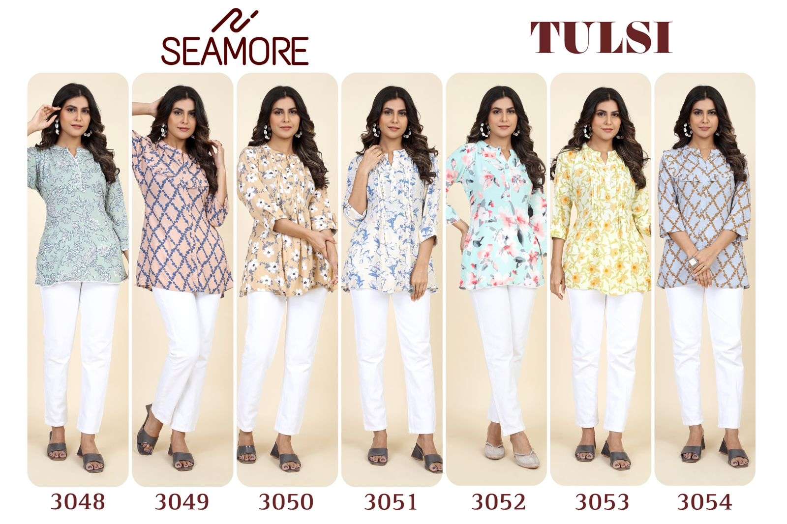 seamore tulsi SKU 3048 To 3054 exclusive look top catalog