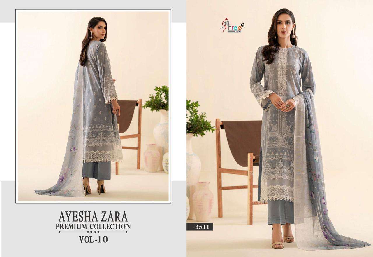 shree fabs ayesha zara  premium collection vol 10 cotton catchy look salwar suit  with cotton dupatta catalog