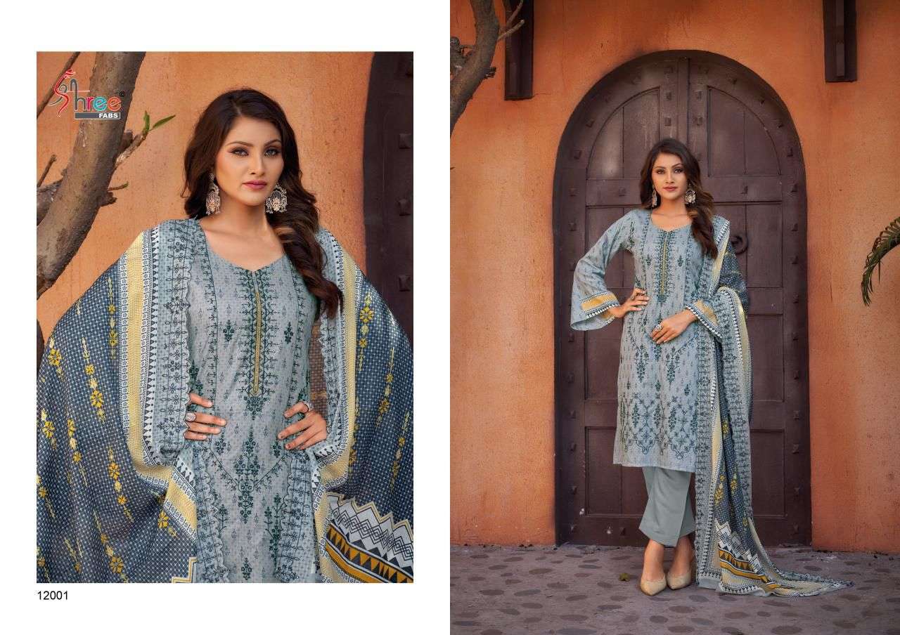 shree fabs  bin saeed lawn collection vol 12  cotton exclusive print salwar suit catalog