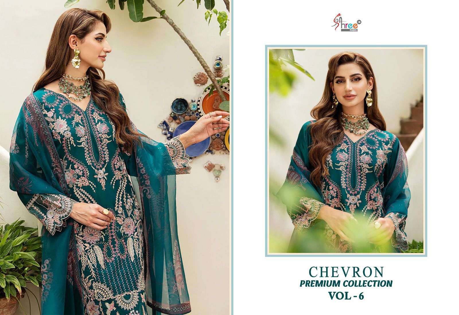 shree fabs chevron premium collection vol 6 reyon graceful look salwar suit catalog
