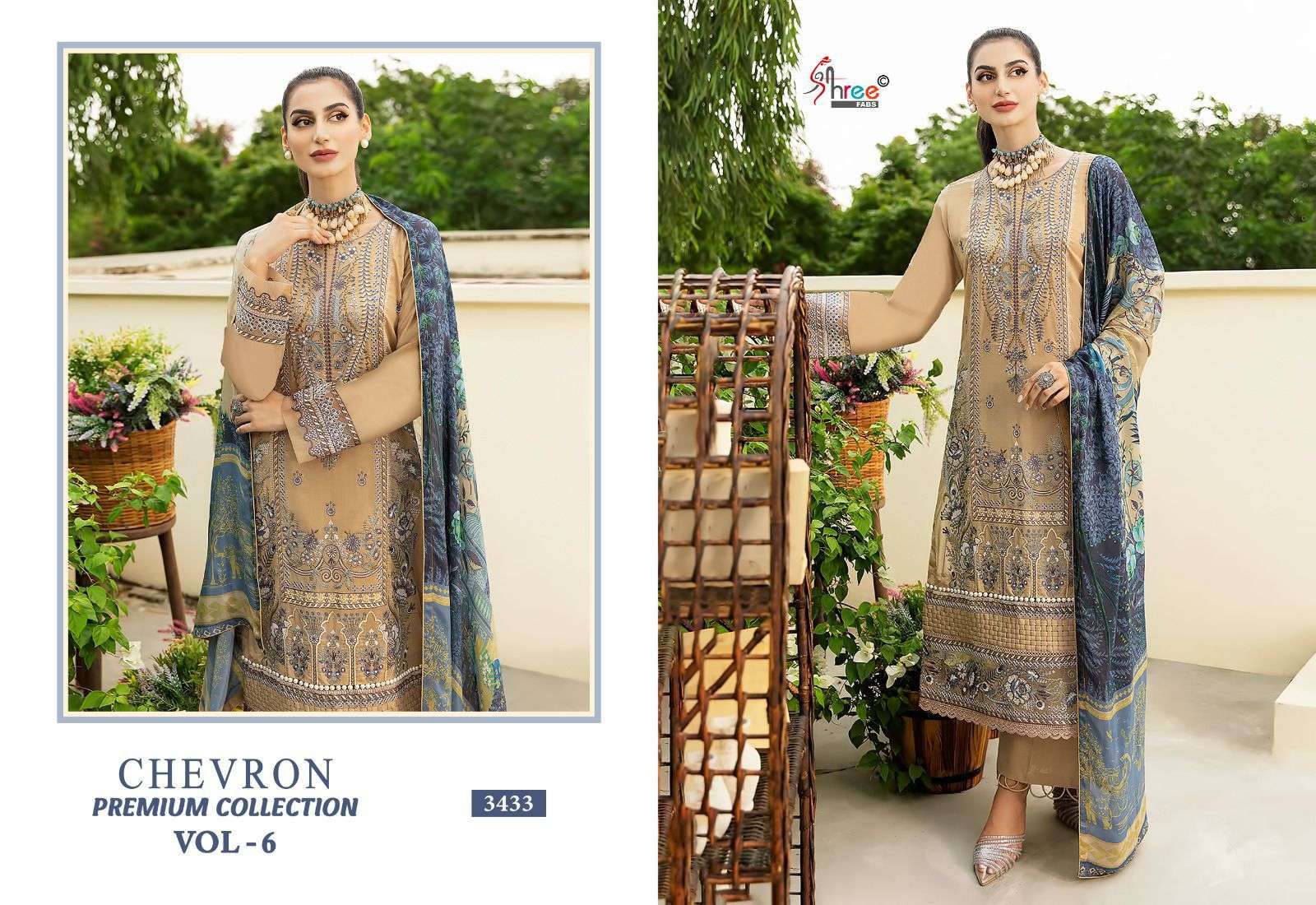 shree fabs chevron premium collection vol 6 reyon graceful look salwar suit catalog