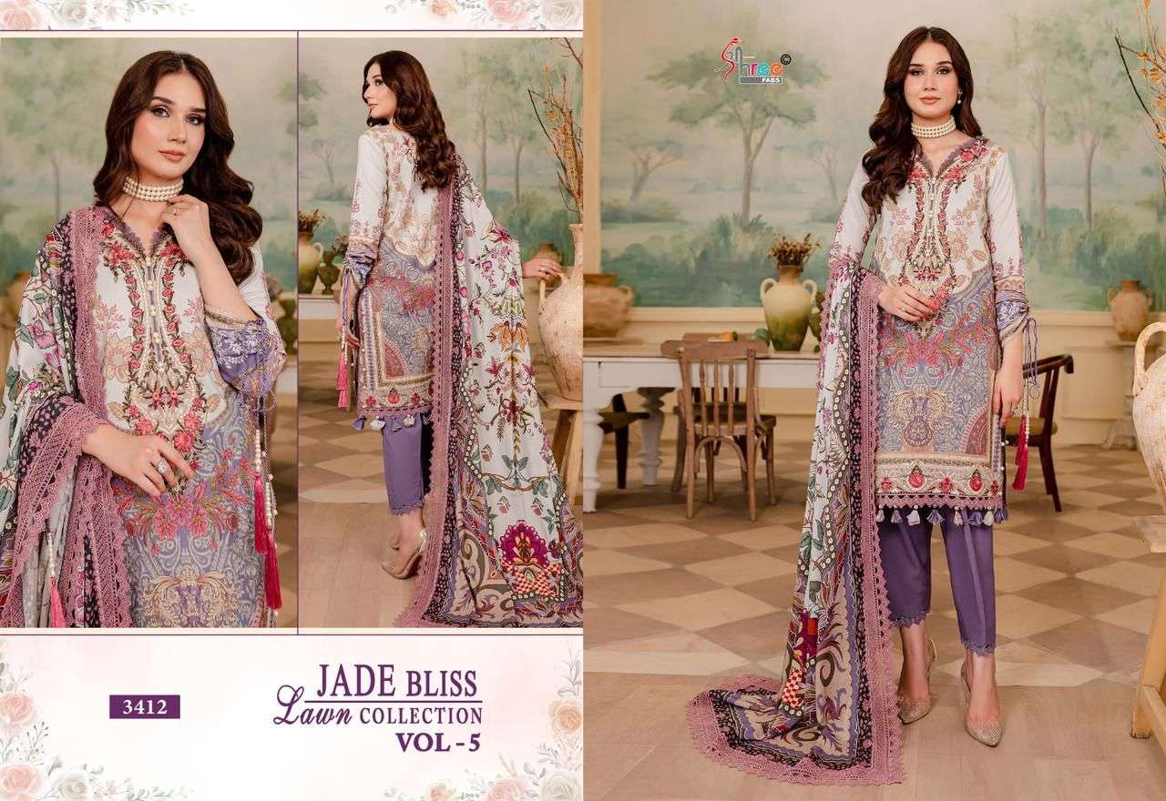 shree fabs jade bliss lawn collection vol 5 pure cotton regal look salwar suit with cotton dupatta catalog