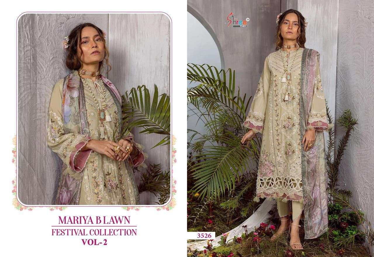 shree fabs  mariya b lawn festival collection vol 2 lawn cotton attractive look salwar suit with cotton dupatt catalog