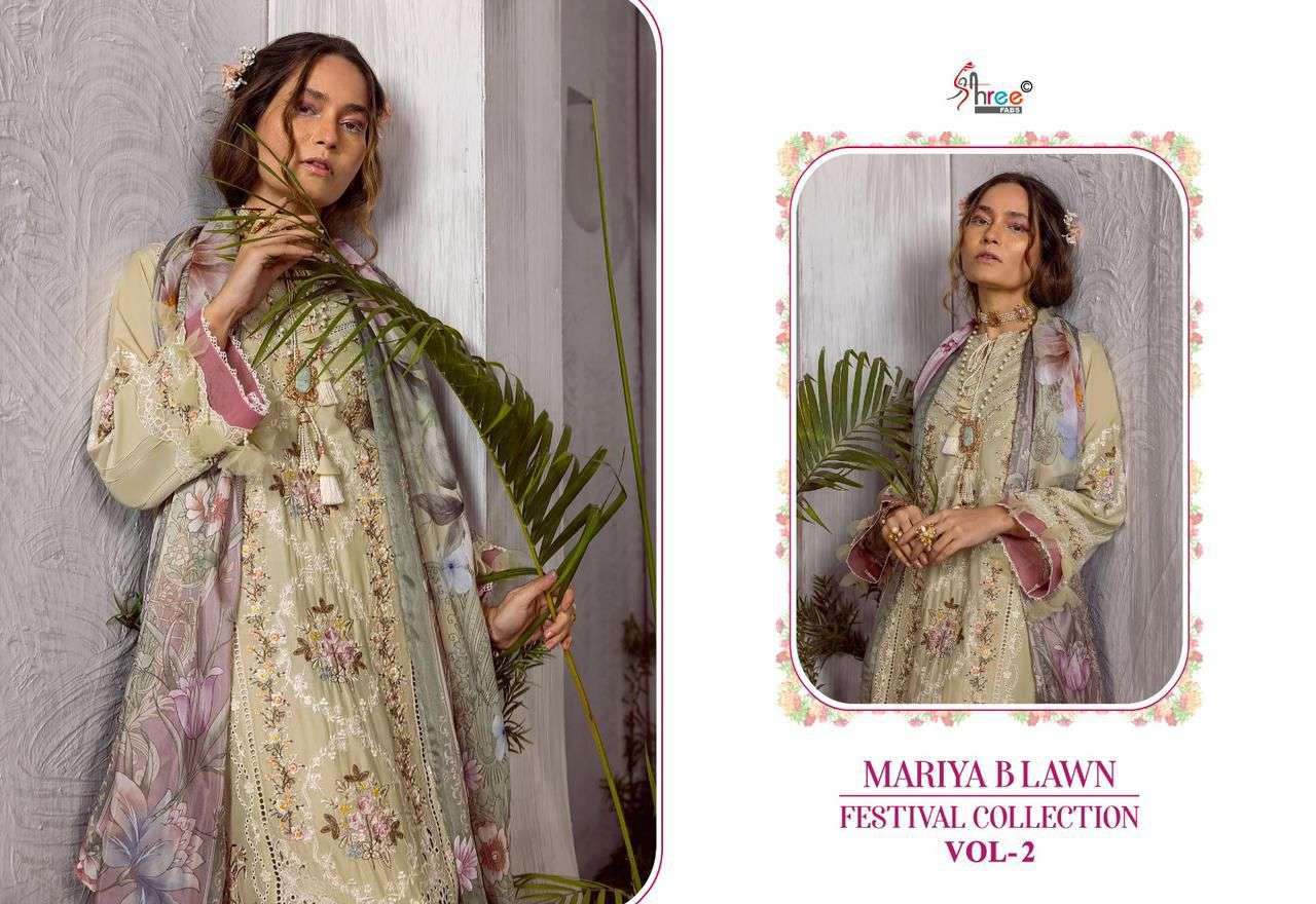 shree fabs mariya b lawn festival collection vol 2 lawn cotton decent look salwar suit with siffon dupatta catalog