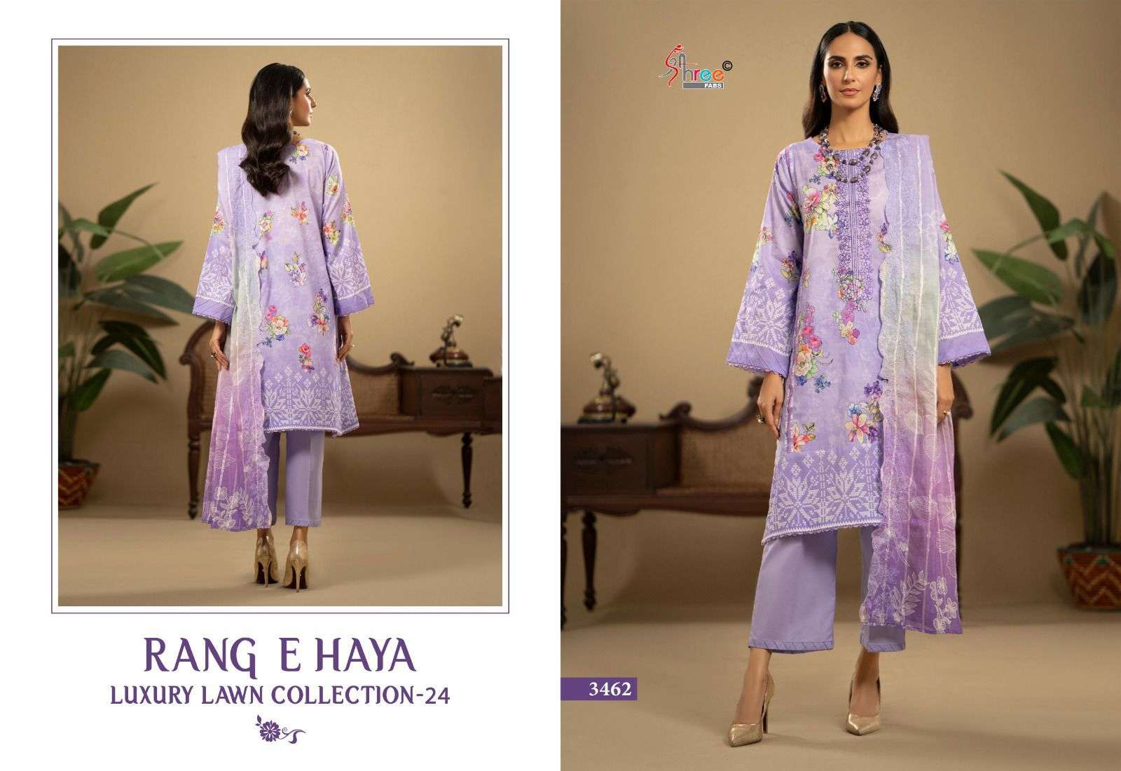 shree fabs rang e haya luxury lawn collection vol 01 cotton decent look with cotton dupatta catalog