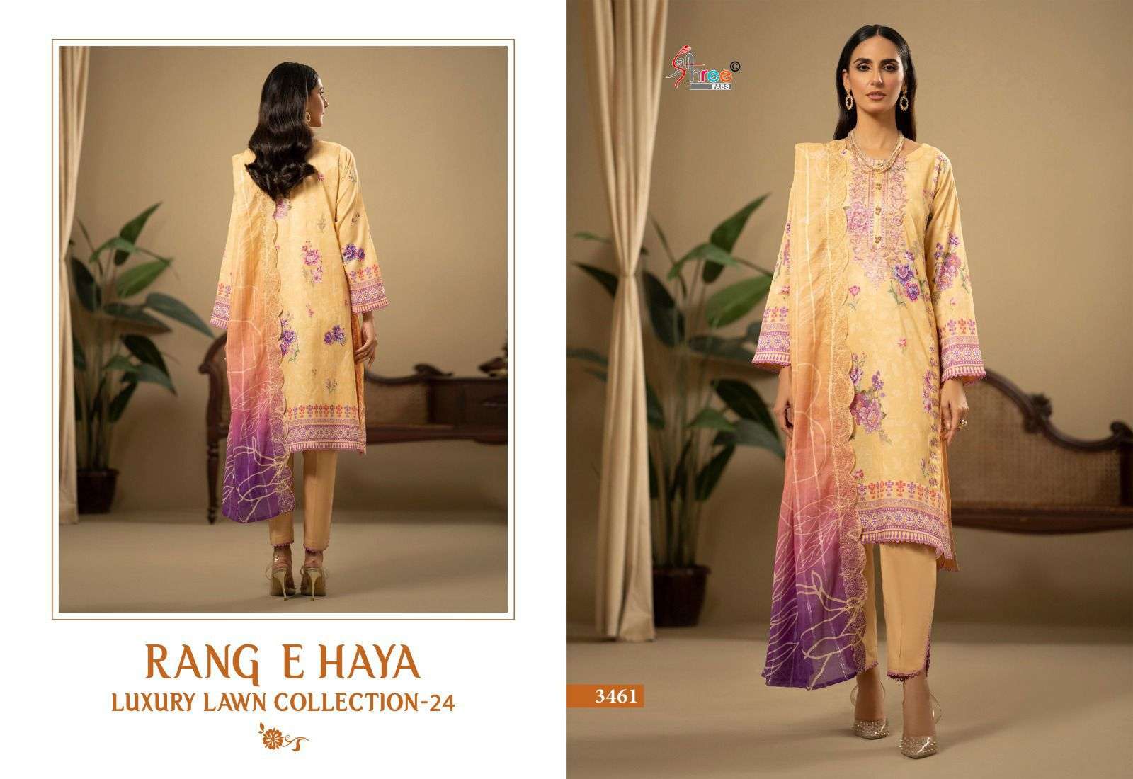 shree fabs rang e haya luxury lawn collection vol 01 cotton exclusive print with siffion dupatta catalog