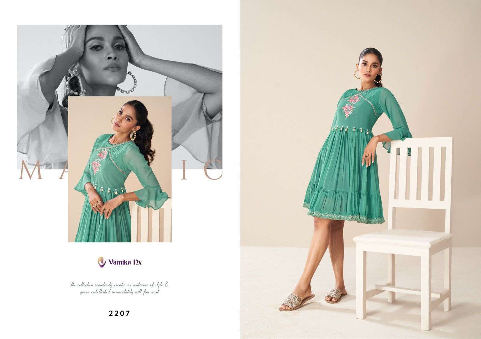 vamika tunic collection  vol 2 fox georgette new and moderl look tops catalog
