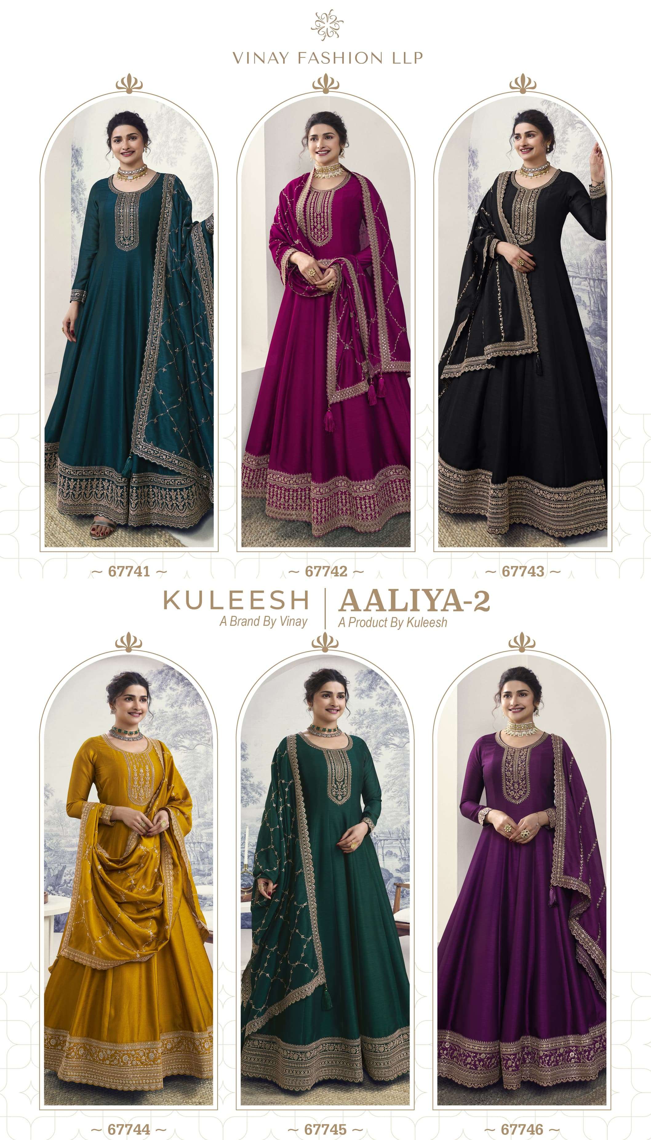 vinay fashion kuleesh aaliya 2 georgette festive look salwar suit catalog