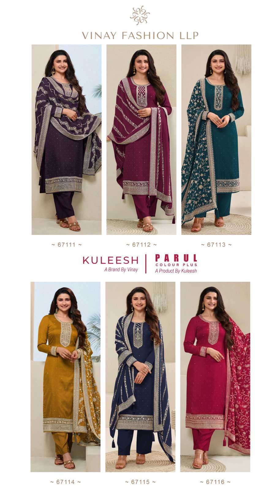 vinay fashion kuleesh parul colourplus attrective look salwar suit catalog