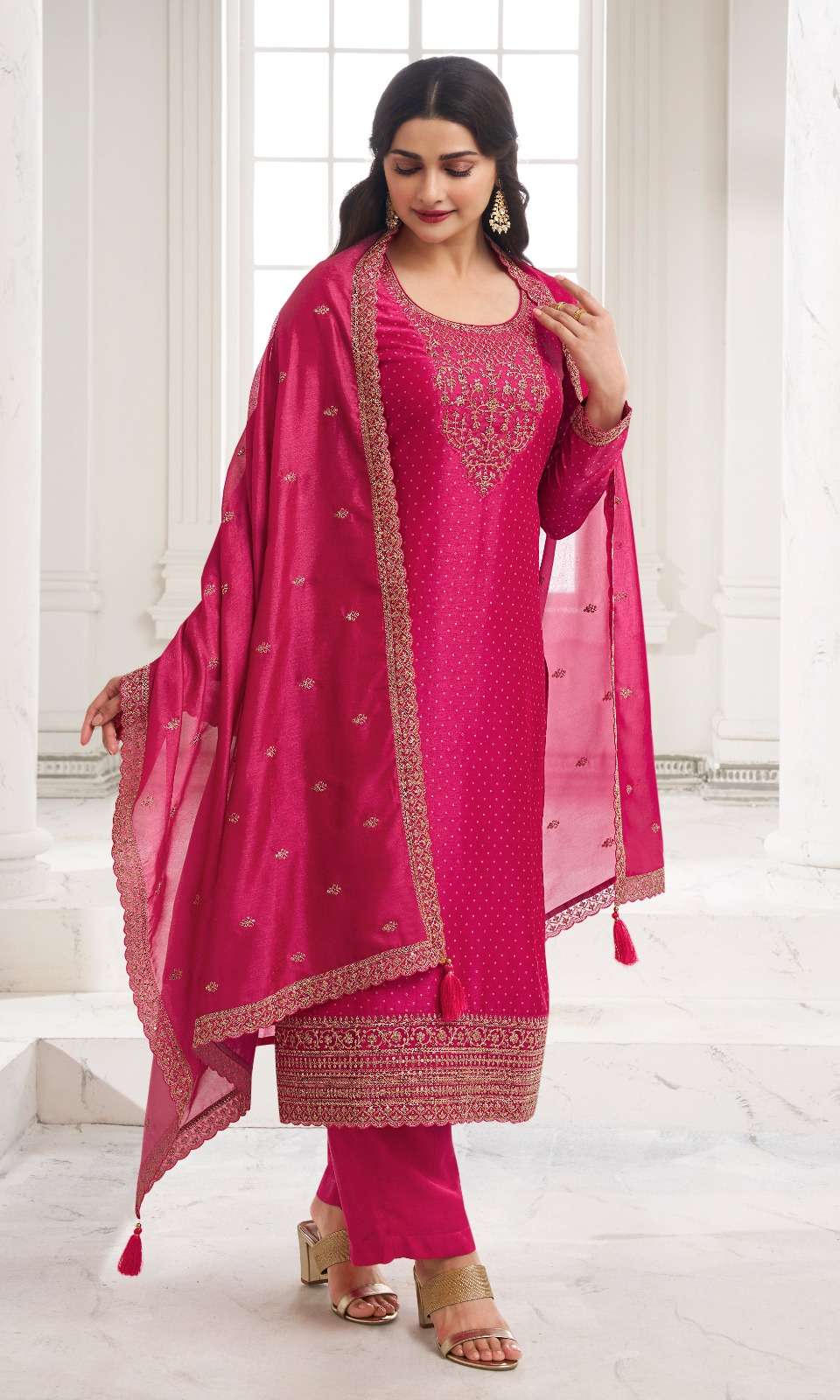 vinay fashion kuleesh surbhi hitlist silk georgette gorgeous look salwar suit catalog