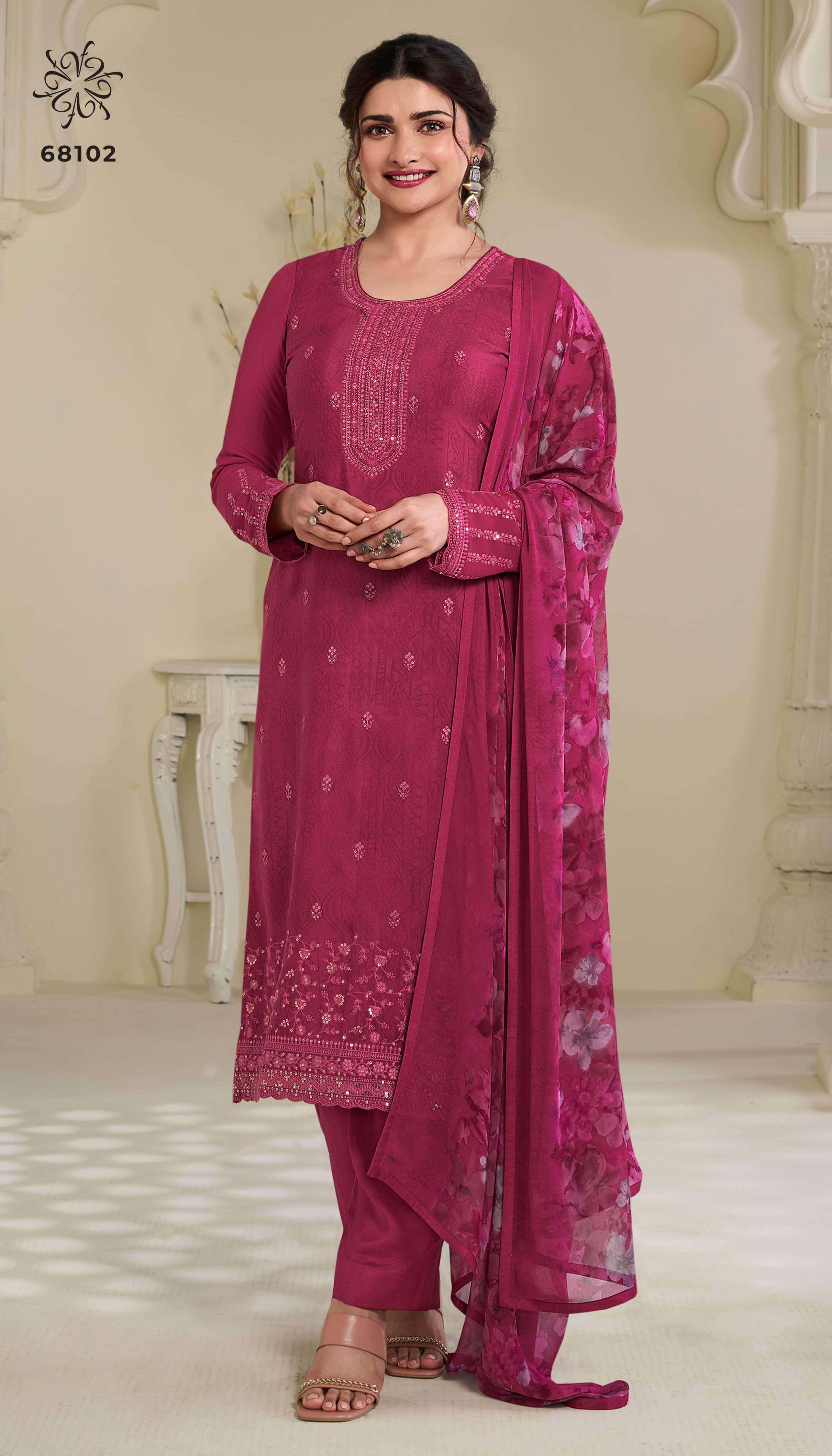 vinay fashion silkina royal crepe 45 digital print royal crape catchy look salwar suit catalog