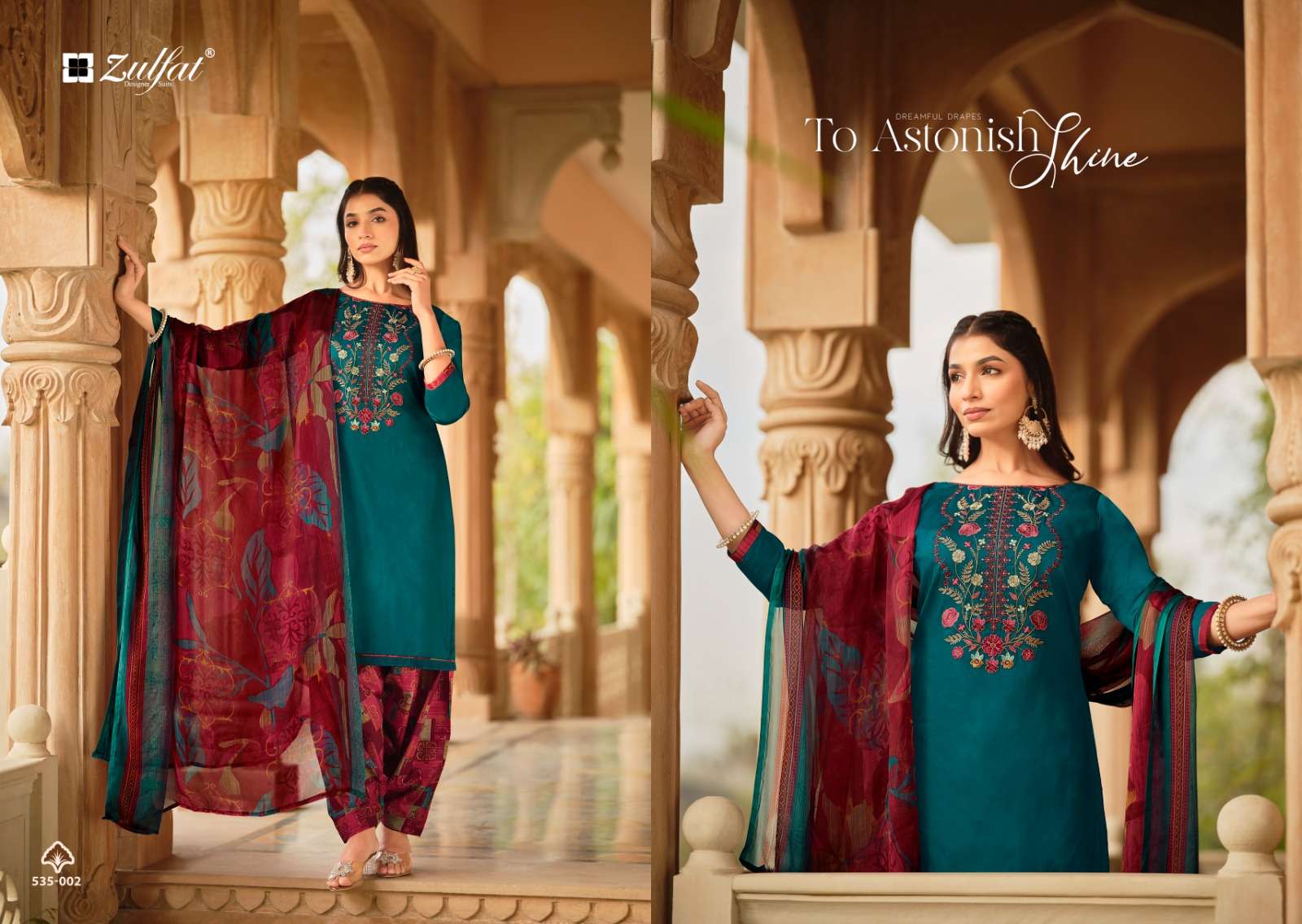zulfat designer suits ashnoor jam cotton attrective look salwqar suit catalog