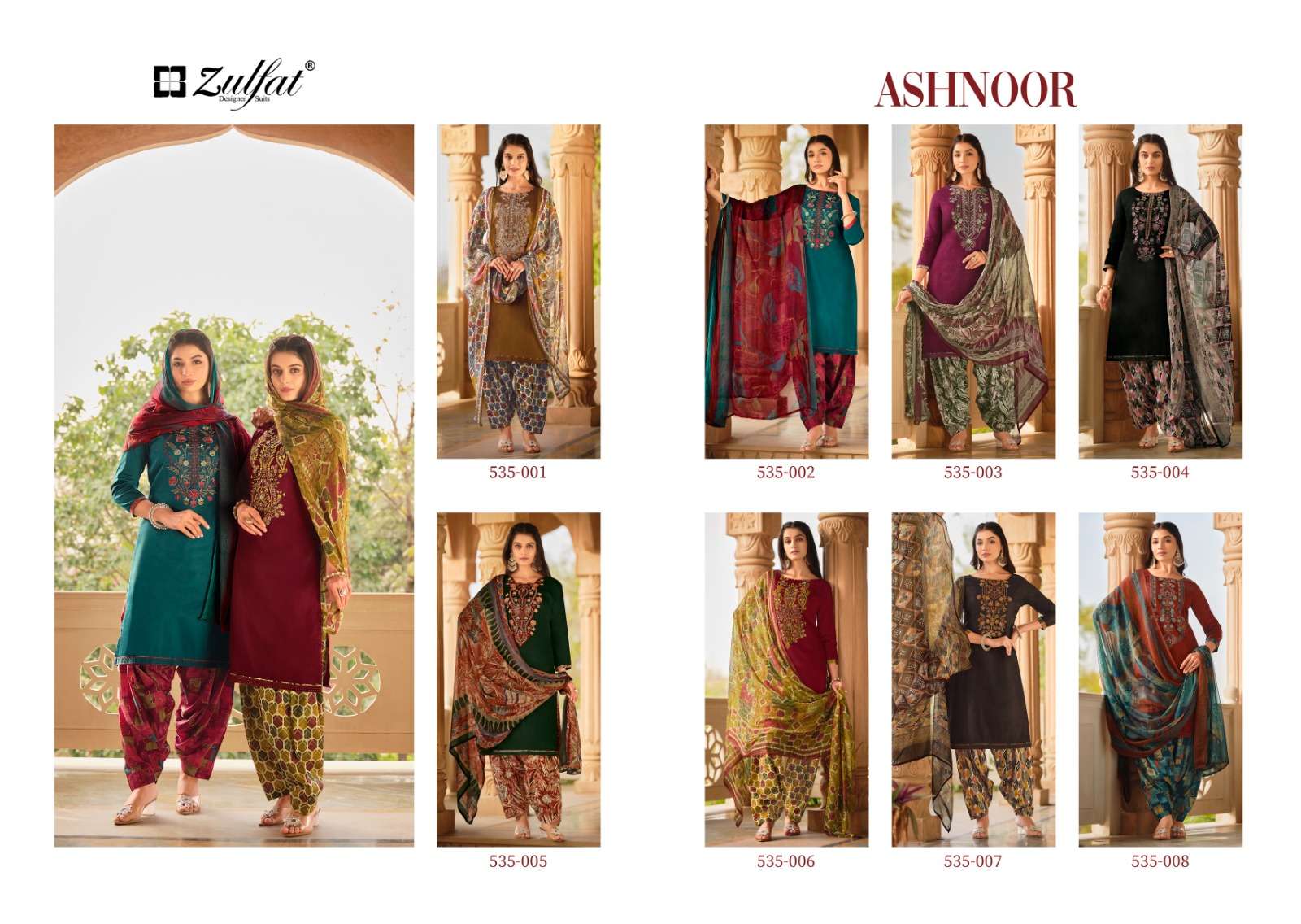 zulfat designer suits ashnoor jam cotton attrective look salwqar suit catalog