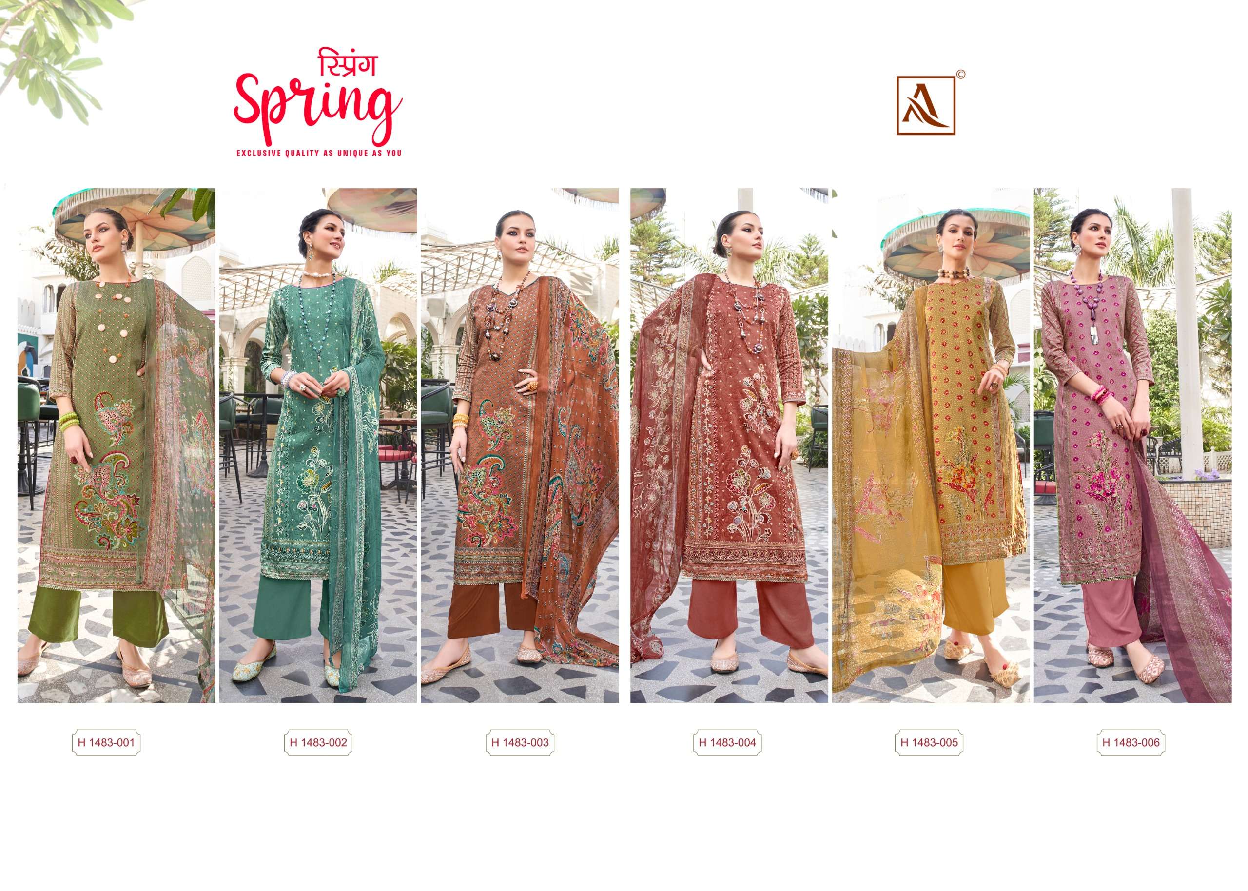alok suit spring zam exclusive print salwar suit catalog