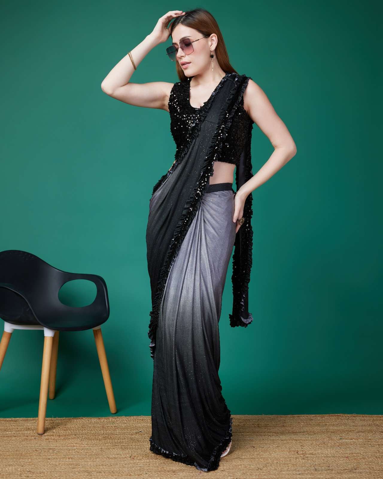 amoha trendz d no 101714 imported sequence catchy look saree catalog