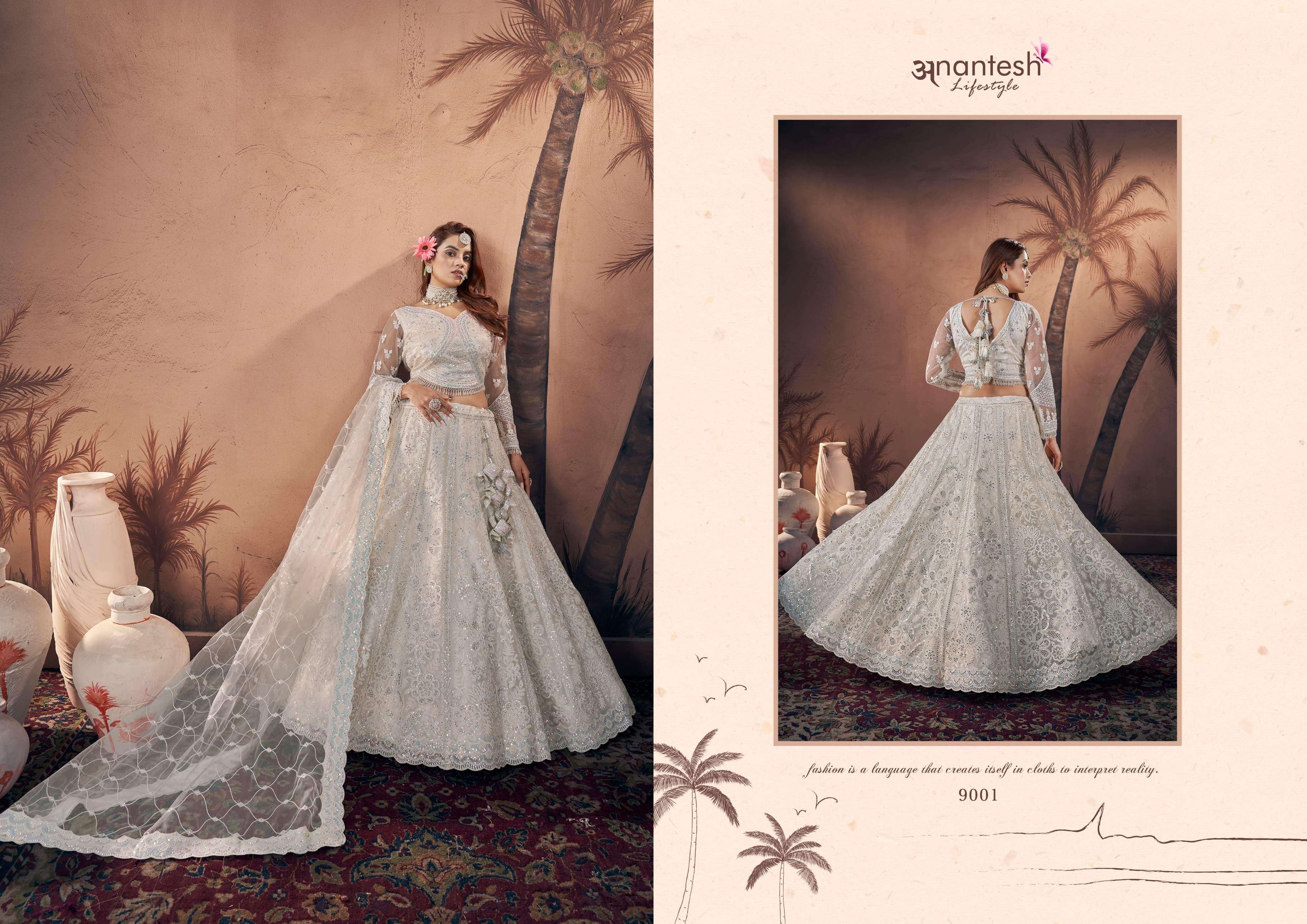 anantesh bridal couture 2024 code 9001 premium georgette innovative look lehngha cataloug