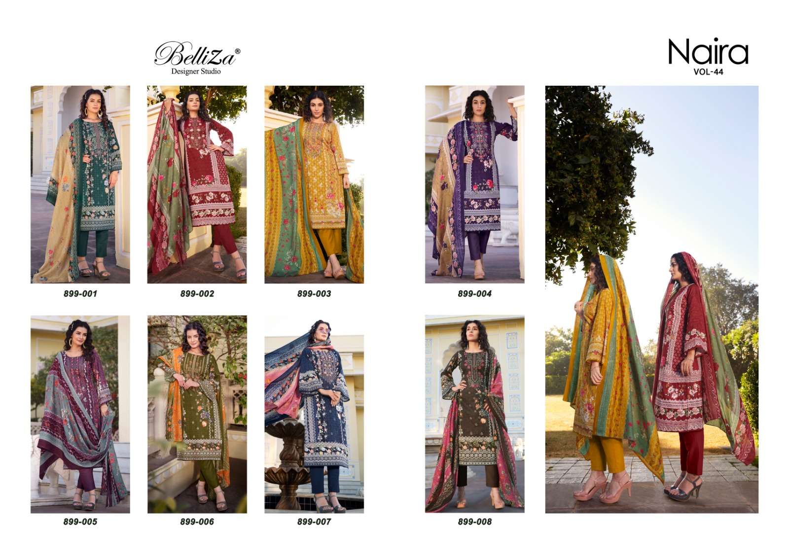 belliza designer studio naira vol 44 cotton catchy salwar suit catalog