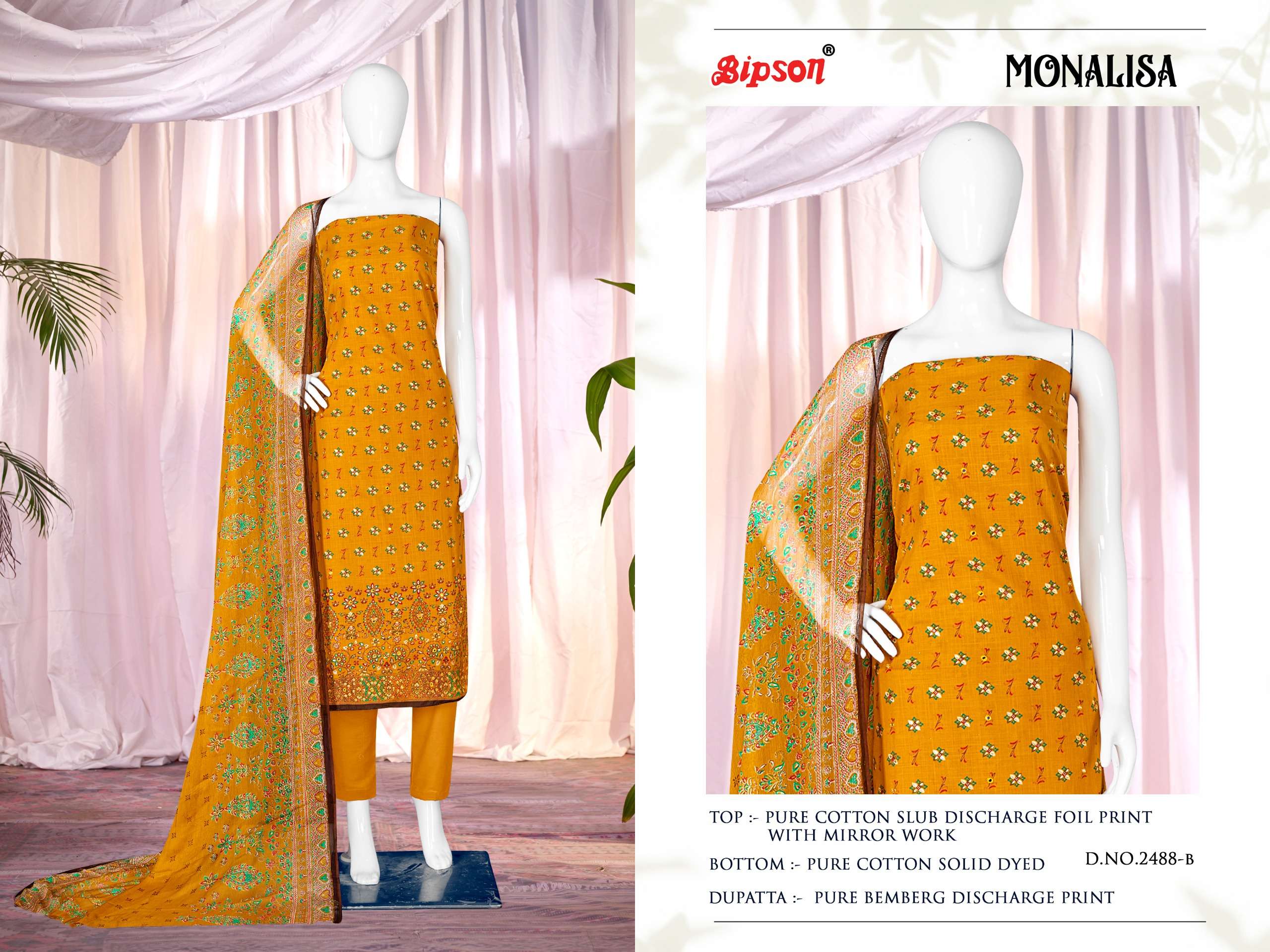 bipson monalisa 2488 cotton graceful look salwar suit catalog