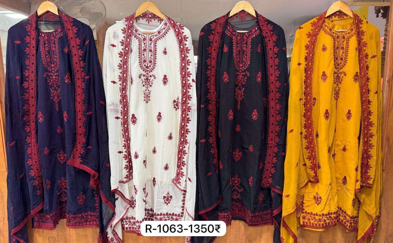 ramsha ramsha r 1063cgeorgette decent embroidery look salwar suit single