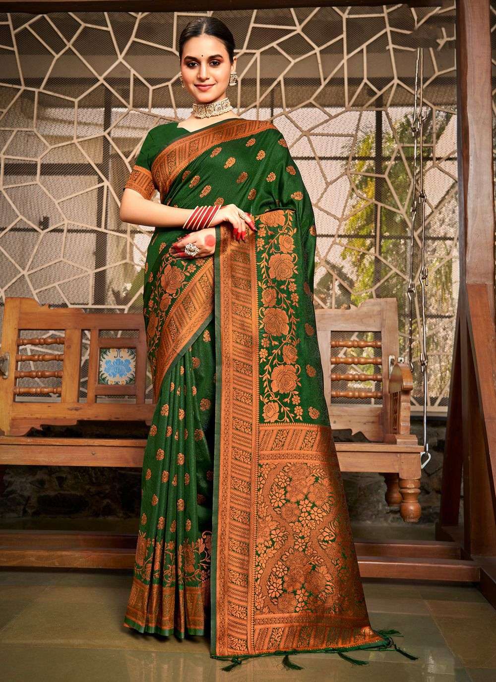 sangam print indu silk silk regal look saree catalog