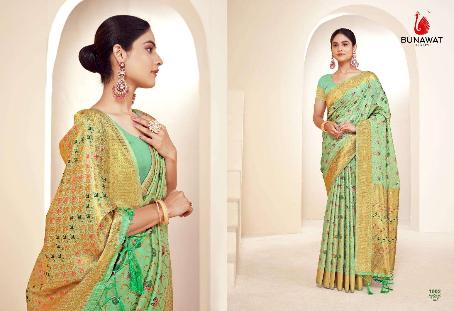 sangam prints bunawat aKalakriti Banarasi Silk innovative look saree catalog
