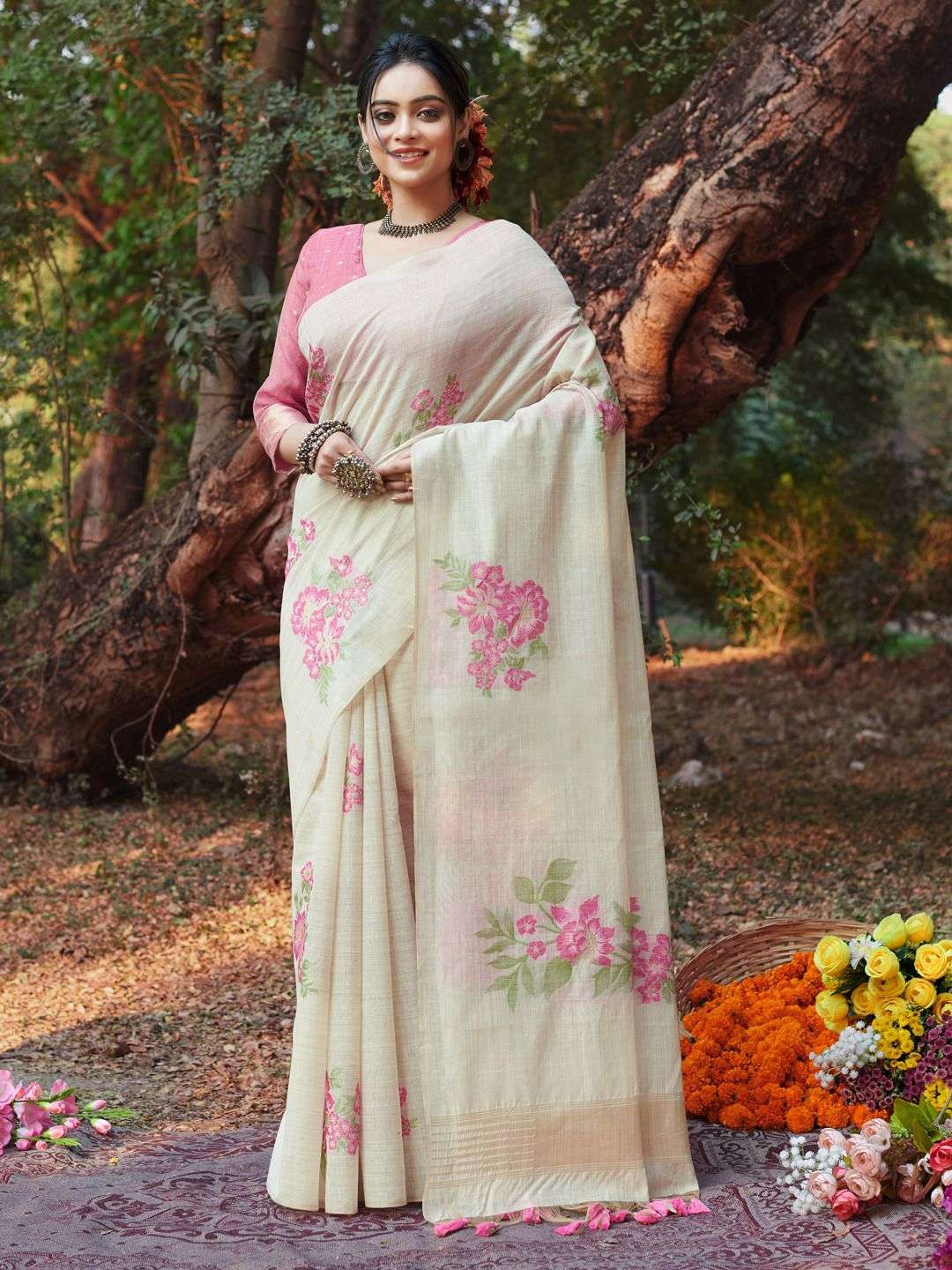 sangam prints bunawat konrk cotton cotton exclusive look saree catalog