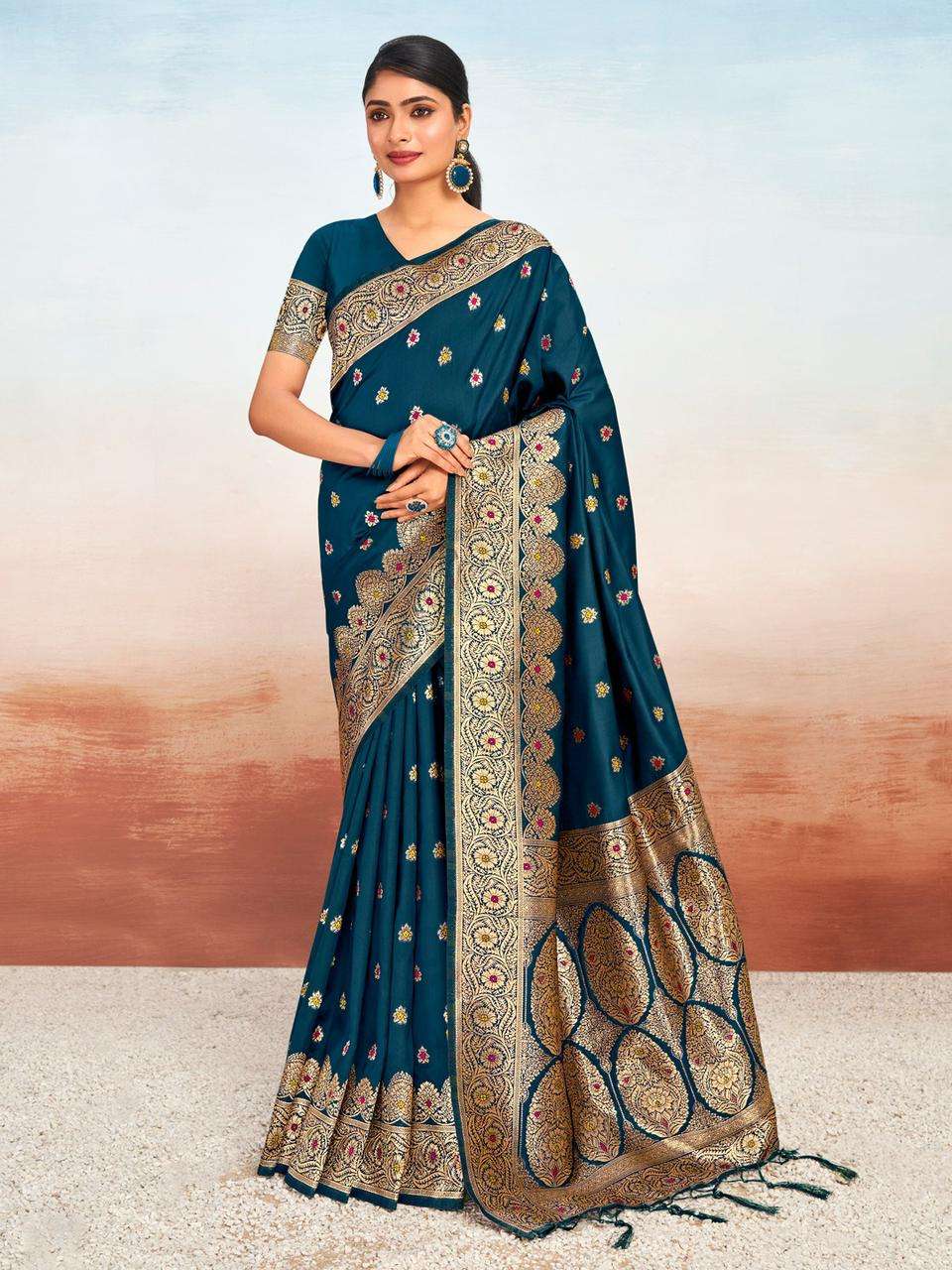sangam prints bunawat vanshika silk regal look saree catalog