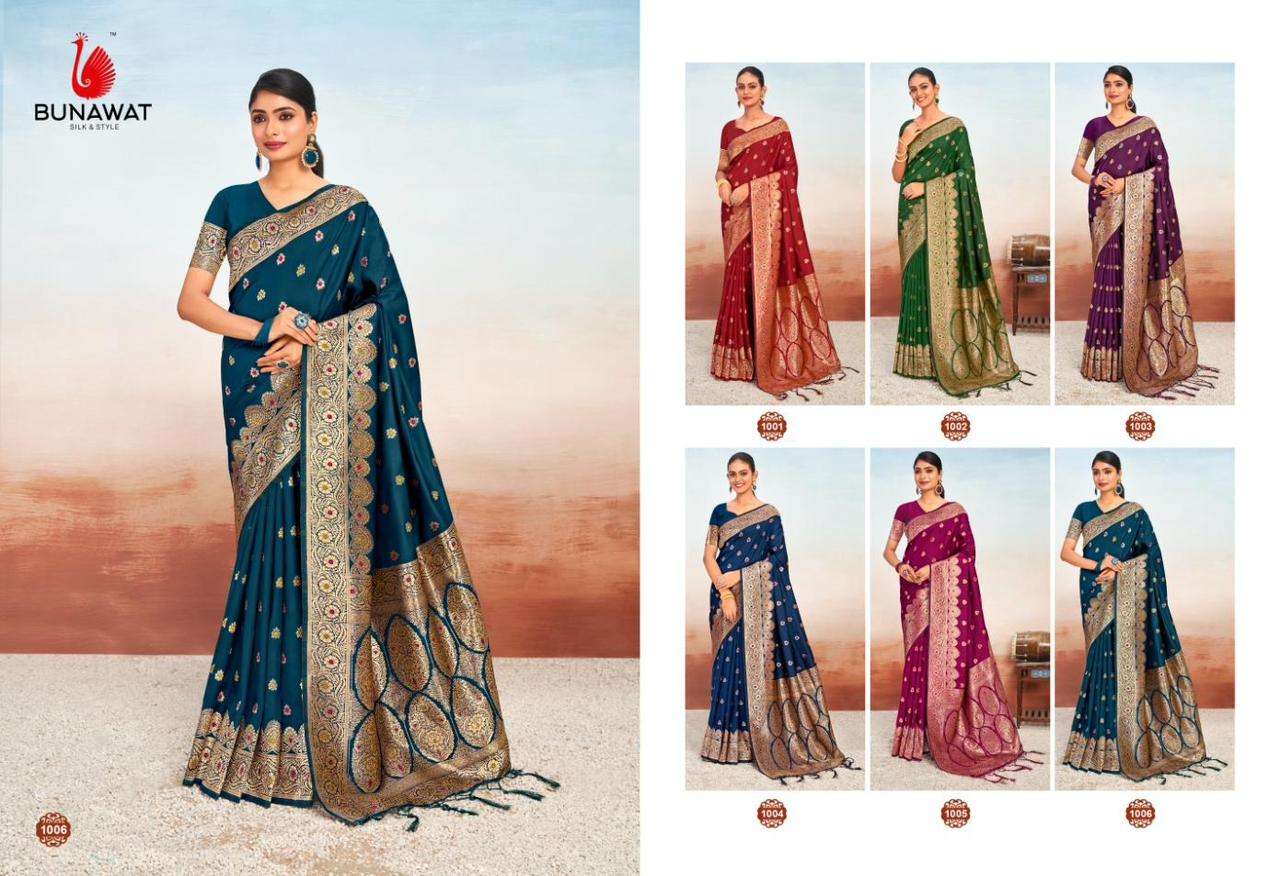 sangam prints bunawat vanshika silk regal look saree catalog