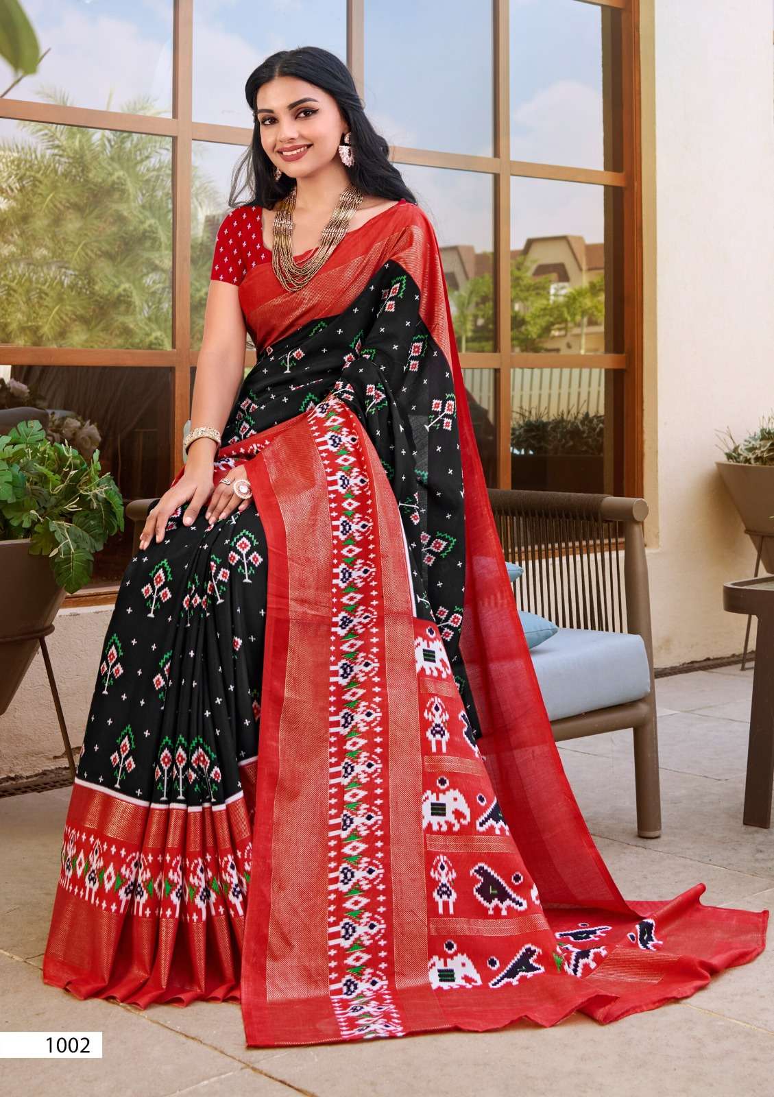 saroj ikkaya patola vol 3 cotton silk catchy look saree catalog