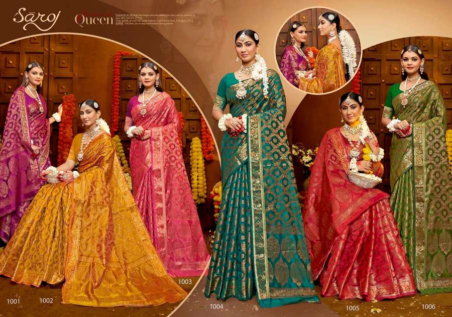 saroj  Jhalak 6 soft orgenza elegant look saree catalog