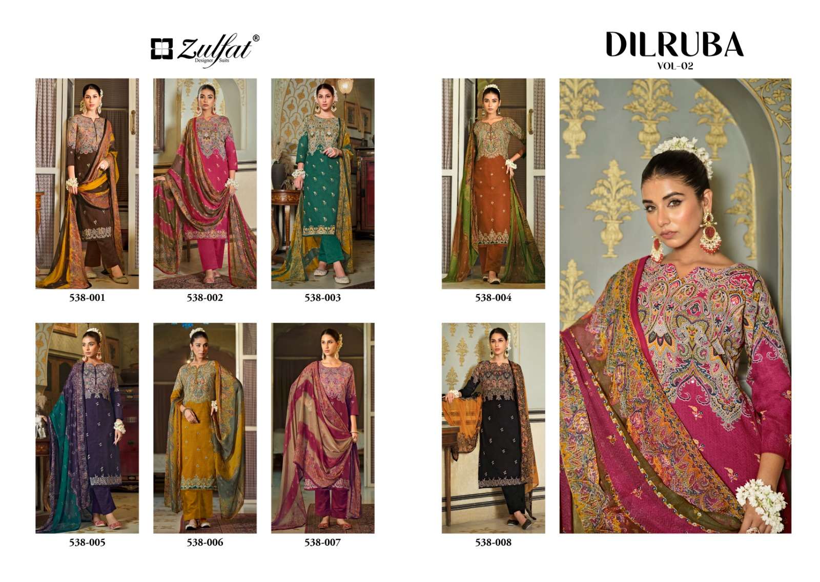 zulfat designer suits dilruba vol 2 cotton elegant look salwqar suit catalog