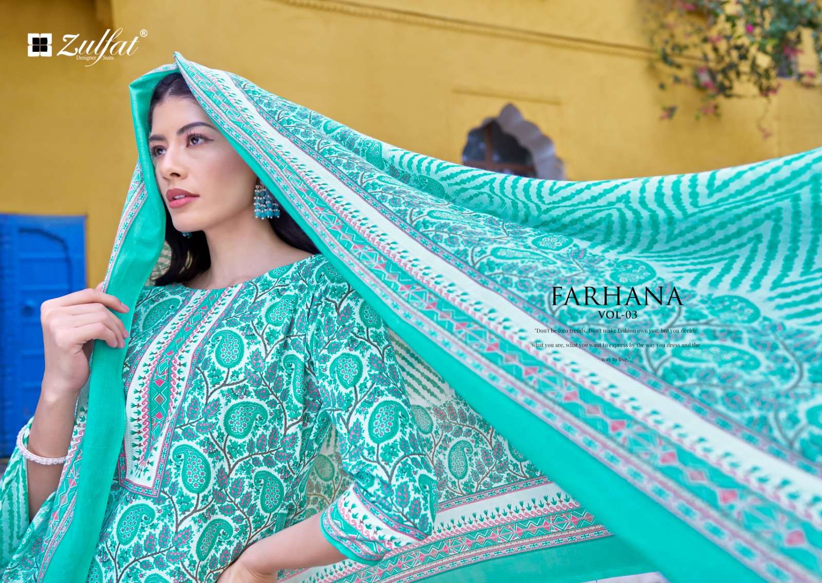 zulfat designer suits farhana vol 3 cotton exclusive look salwar suit catalog