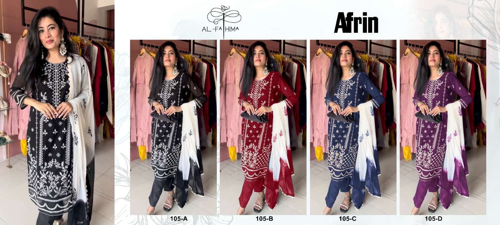 banwery fashion  afrin 105 georgette attractive look salwar suit catalog