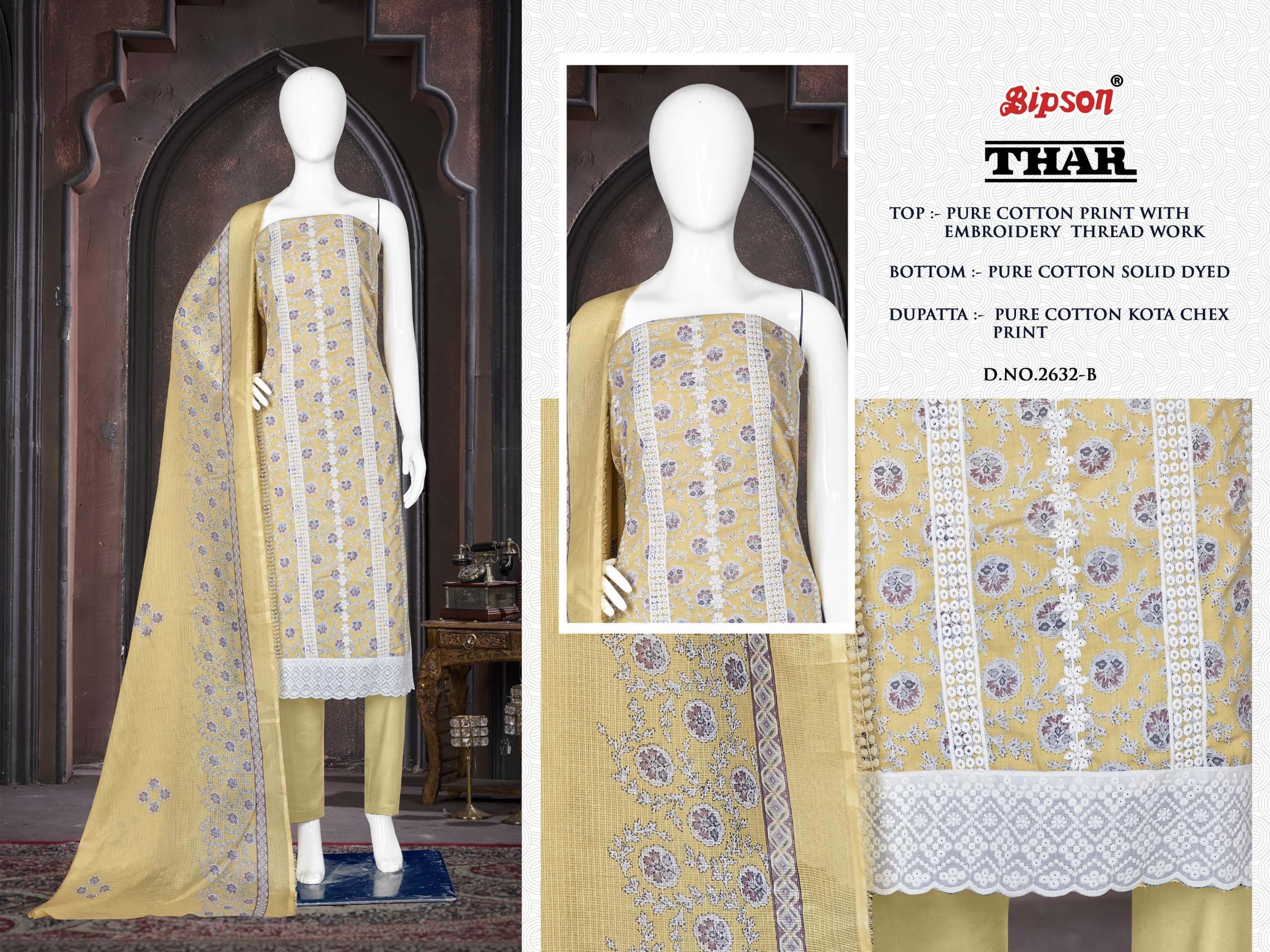 bipson thar 2632  cotton regal look salwar suit catalog