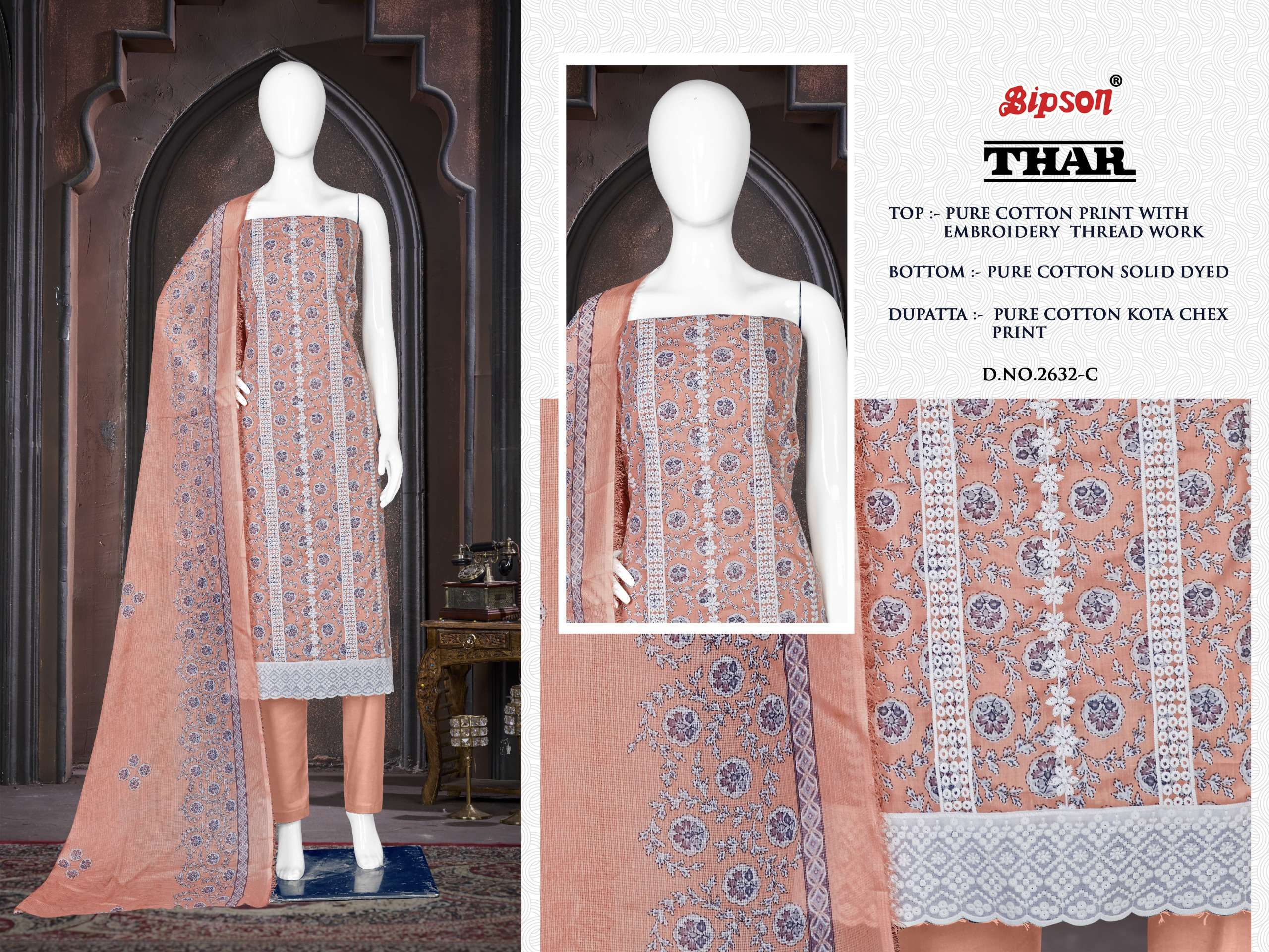 bipson thar 2632  cotton regal look salwar suit catalog