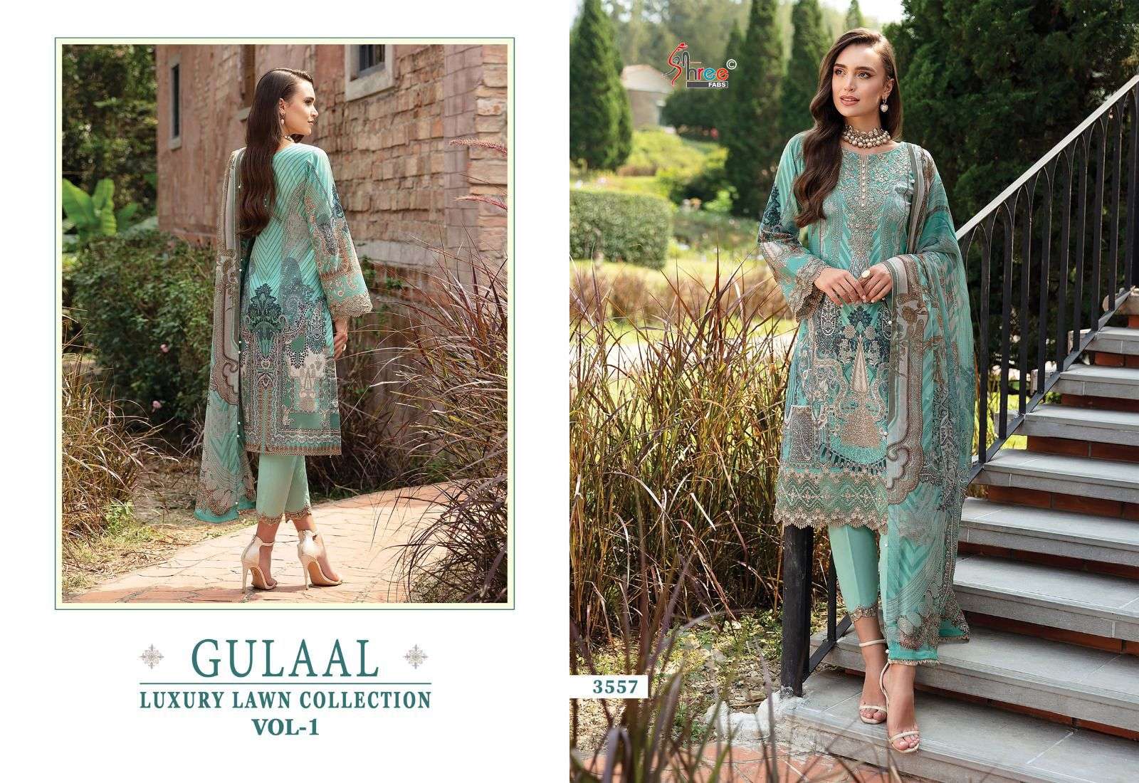 shree fabs gulaal luxury lawn collection vol 1 cotton exclusive print salwar suit with cotton dupatta  catalog