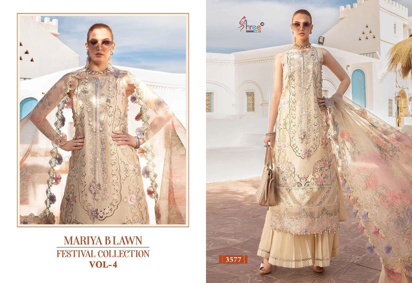 shree fabs mariya b lawn festival collection vol 4 lawn cotton attractive look siffon dupatta  salwar suit catalog